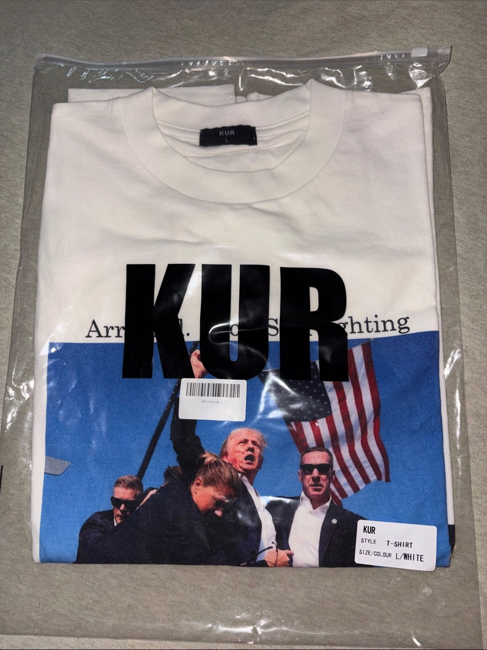 KUR White Short Sleeve Graphic NWT